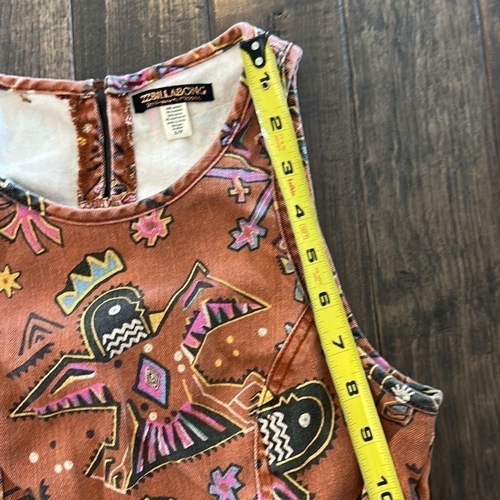 Billabong Designers Closet Women’s Aztec Sleeveless Crop Top Y2K Boho Size S - Picture 6 of 7